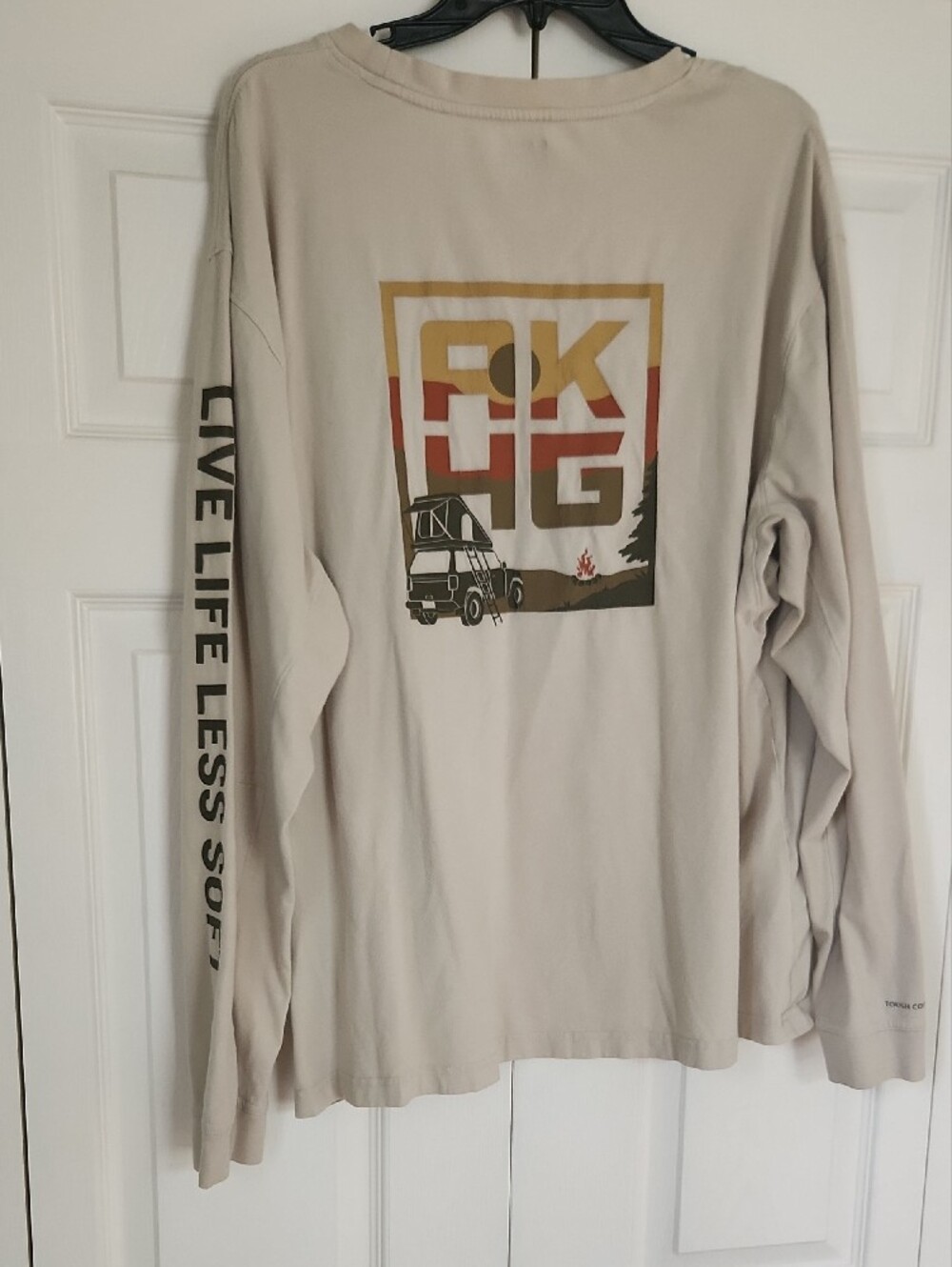 Men's Long-Sleeve Crewneck in Light Beige